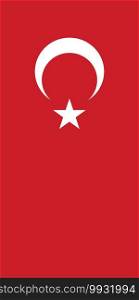 Hanging vertical flag of Turkey. Hanging vertical flag
