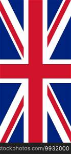 Hanging vertical flag of United Kingdom. Hanging vertical flag