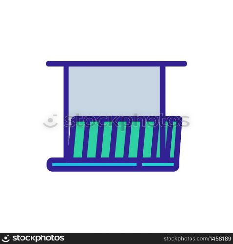 hanging wooden bench side view icon vector. hanging wooden bench side view sign. color symbol illustration. hanging wooden bench side view icon vector outline illustration