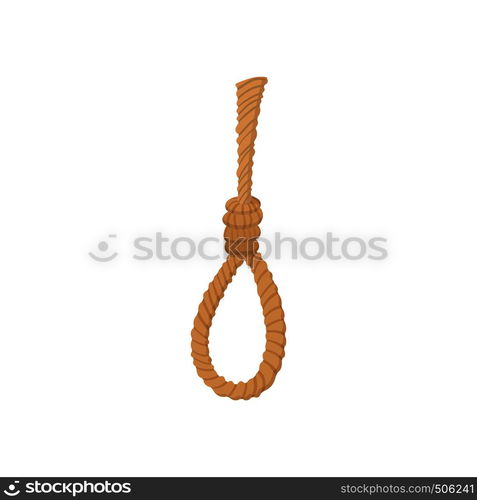 Hangman noose icon in cartoon style on a white background. Hangman ...