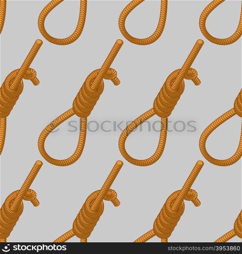 Hangman noose seamless pattern. Gallows-tree ornament. Rope for hanging&#xA;