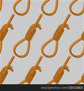 Hangman noose seamless pattern. Gallows-tree ornament. Rope for hanging&#xA;