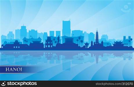 Hanoi city skyline silhouette background, vector illustration
