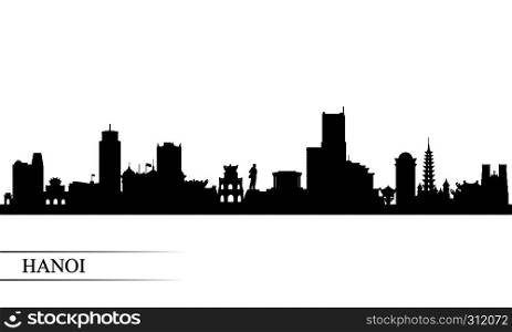 Hanoi city skyline silhouette background, vector illustration