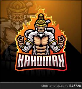 Hanoman esport mascot logo design