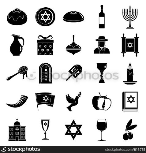 Hanukkah menorah icon set. Simple set of hanukkah menorah vector icons for web design on white background. Hanukkah menorah icon set, simple style