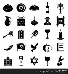 Hanukkah menorah icon set. Simple set of hanukkah menorah vector icons for web design on white background. Hanukkah menorah icon set, simple style