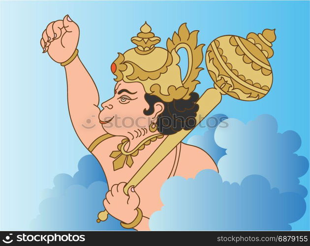 Hanuman The Hindu Ape (Monkey) God Vector Art