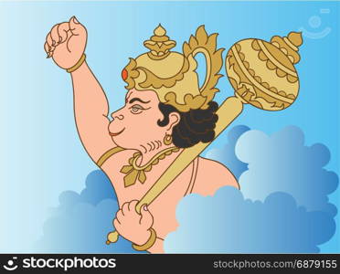 Hanuman The Hindu Ape (Monkey) God Vector Art