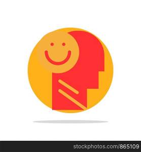 Happiness, Happy, Human, Life, Optimism Abstract Circle Background Flat color Icon