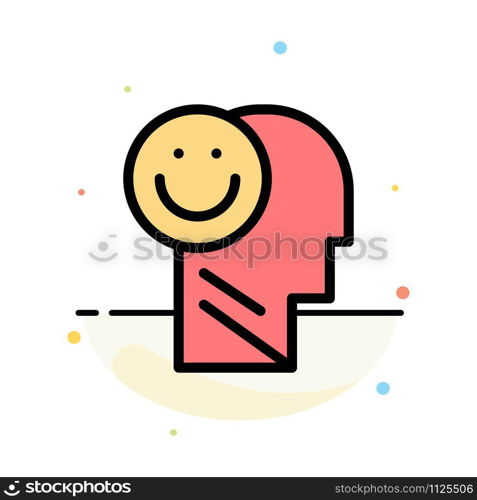 Happiness, Happy, Human, Life, Optimism Abstract Flat Color Icon Template