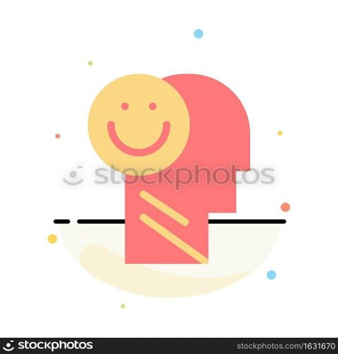 Happiness, Happy, Human, Life, Optimism Abstract Flat Color Icon Template