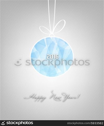 Happy 2016 Holidays Background With Ball And Title Inscription With Shadows