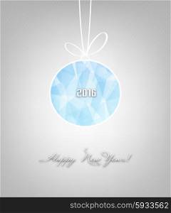Happy 2016 Holidays Background With Ball And Title Inscription With Shadows