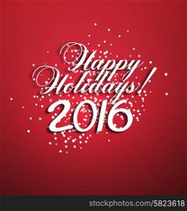 Happy 2016 Holidays Background With Lines And Title Inscription With Shadow