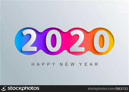 Happy 2020 new year elegant greeting card for your seasonal holidays banners, flyers, invitations, christmas themed congratulations, banners, posters, placards, business diaries. Vector illustration.. 2020 new year elegant greeting card .