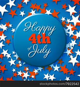 Happy 4th of July card, national american holiday Independence day