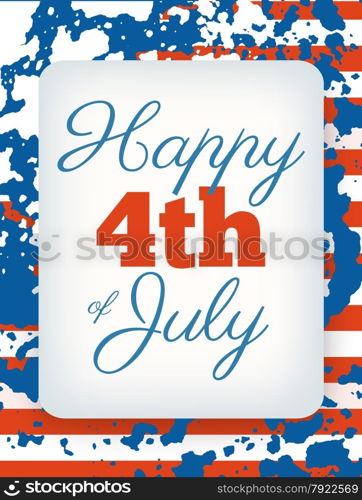 Happy 4th of July card, national american holiday Independence day