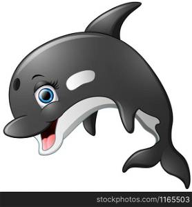 Happy a killer whale cartoon