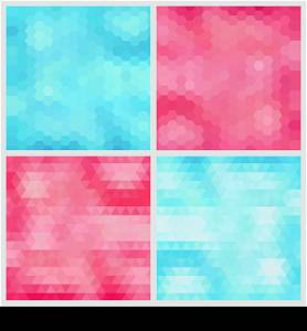 Happy abstract aquamarine and pink geometric backgrounds