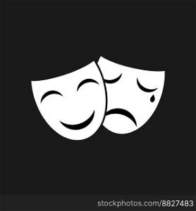 Happy and sad theatrical masks. Symbol of comedy and tragedy.