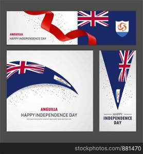 Happy Anguilla independence day Banner and Background Set