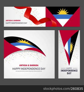 Happy Antigua and Barbuda independence day Banner and Background Set