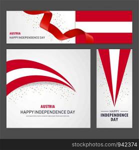 Happy Austria independence day Banner and Background Set