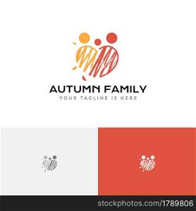 Happy Autumn Family Fall Season Love Care Logo