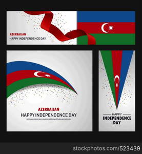Happy Azerbaijan independence day Banner and Background Set
