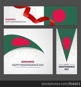 Happy Bangladesh independence day Banner and Background Set