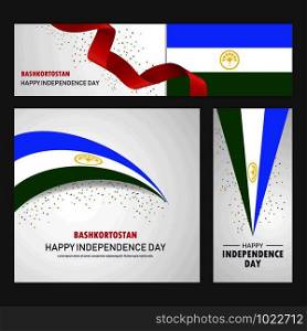 Happy Bashkortostan independence day Banner and Background Set