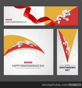 Happy Bhutan independence day Banner and Background Set
