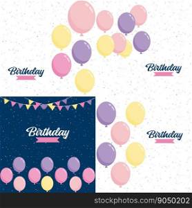 Happy Birthday announcement poster. flyer. and greeting card in a flat sty≤