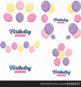 Happy Birthday announcement poster. flyer. and greeting card in a flat style