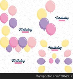 Happy Birthday announcement poster. flyer. and greeting card in a flat style vector illustration