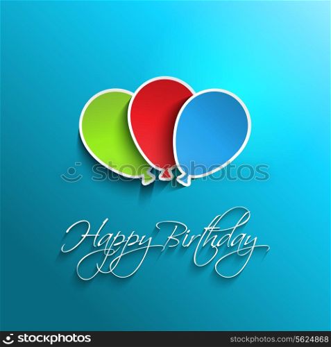 Happy birthday background with colourful balloons