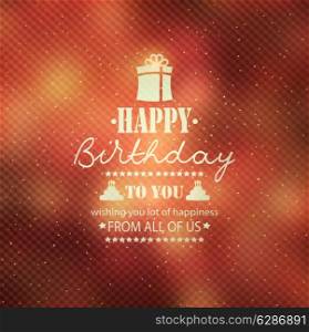Happy Birthday Background With Stars, Gift And Title Inscription