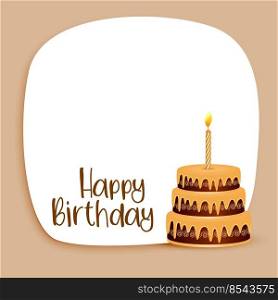 happy birthday card design with text space and cake