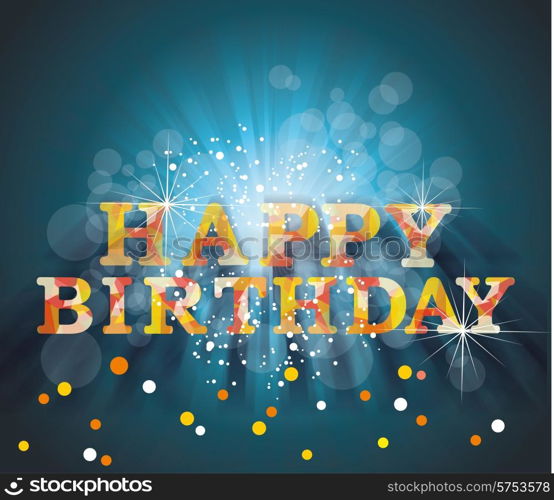 happy birthday card, vector illustration