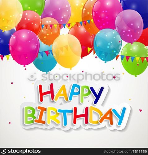 Happy Birthday Card Vector Illustration. EPS 10