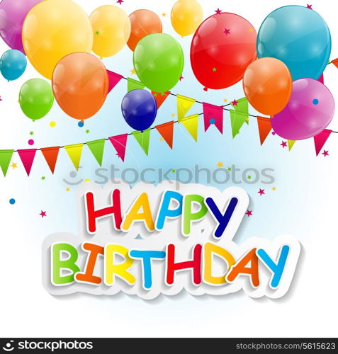 Happy Birthday Card Vector Illustration. EPS 10