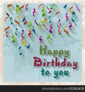 Happy Birthday Card, vintage design.Can use as a new, clean background, able grunge effects easily removed.