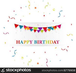 Happy birthday card with bunting flags
