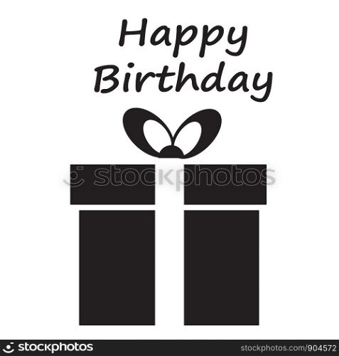happy birthday card with giftbox. happy birthday icon on white background. flat style. happy birthday symbol for your web site design, logo, app, UI.