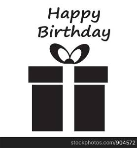 happy birthday card with giftbox. happy birthday icon on white background. flat style. happy birthday symbol for your web site design, logo, app, UI.