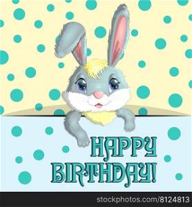 Happy birthday cards with animals. Cute hero with beautiful eyes, expressive. Happy birthday cards with animals. Cute hero with beautiful eyes