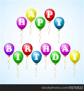 Happy birthday celebration colorful balloons vector illustration
