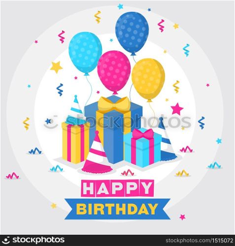 Happy Birthday Celebration Party Balloon Gift Banner Greeting Card