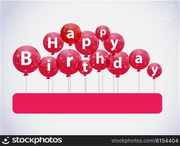 Happy Birthday Color Glossy Balloons Background Vector Illustration EPS10. Happy Birthday Color Glossy Balloons Background Vector Illustrat